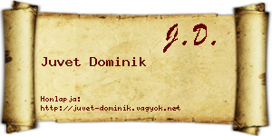 Juvet Dominik névjegykártya